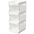 White Stackable Plastic Pantry Storage Bins