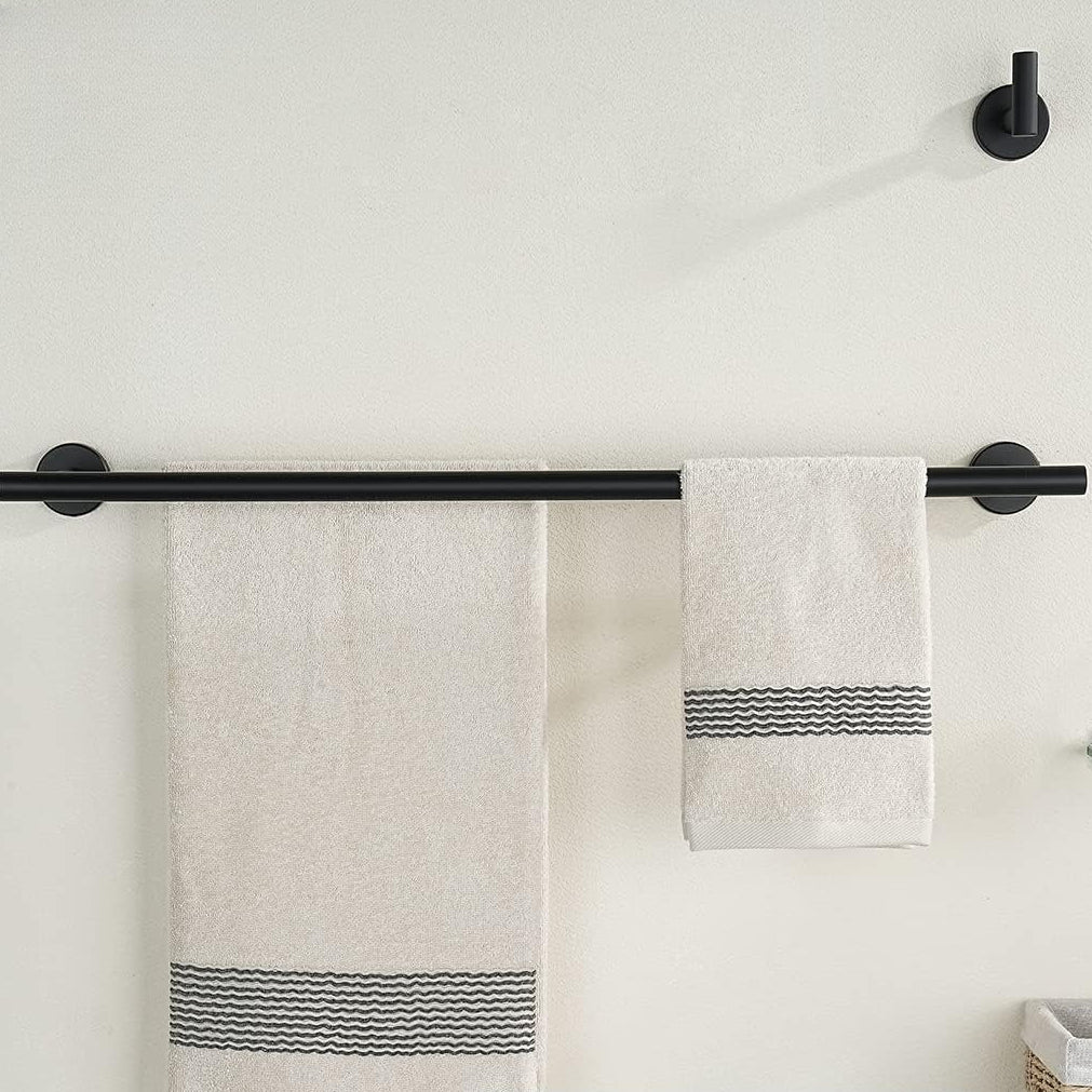 Black Stainless Steel Wall‑Mounted Double Towel Bar