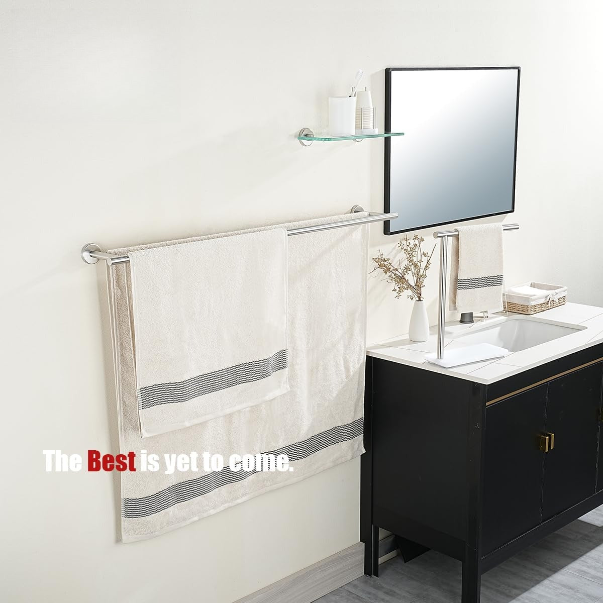 Stainless Steel Wall‑Mounted Double Towel Bar