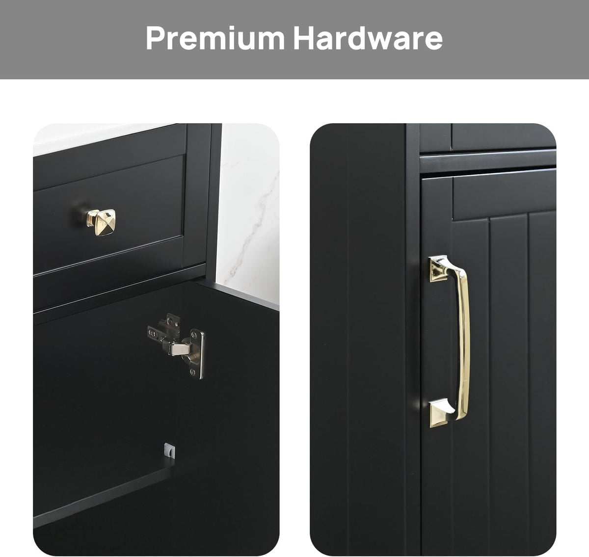 Black Freestanding Small‑Space Bathroom Vanity