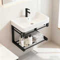Black Floating Vanity With Ceramic Basin Shelf