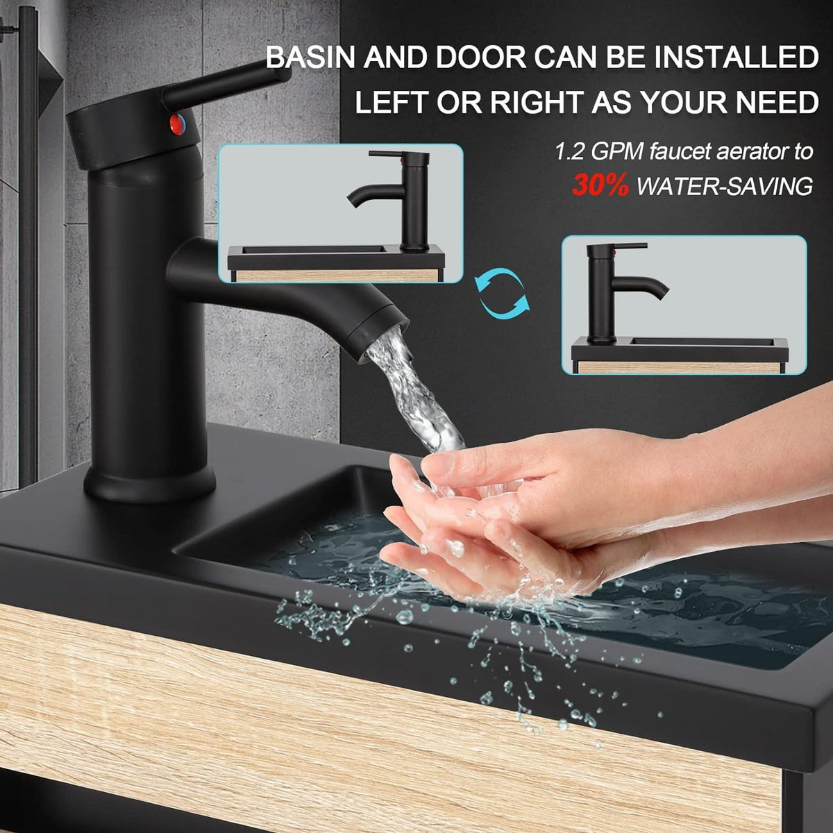 Wall‑Mounted Small Vanity With Ceramic Sink