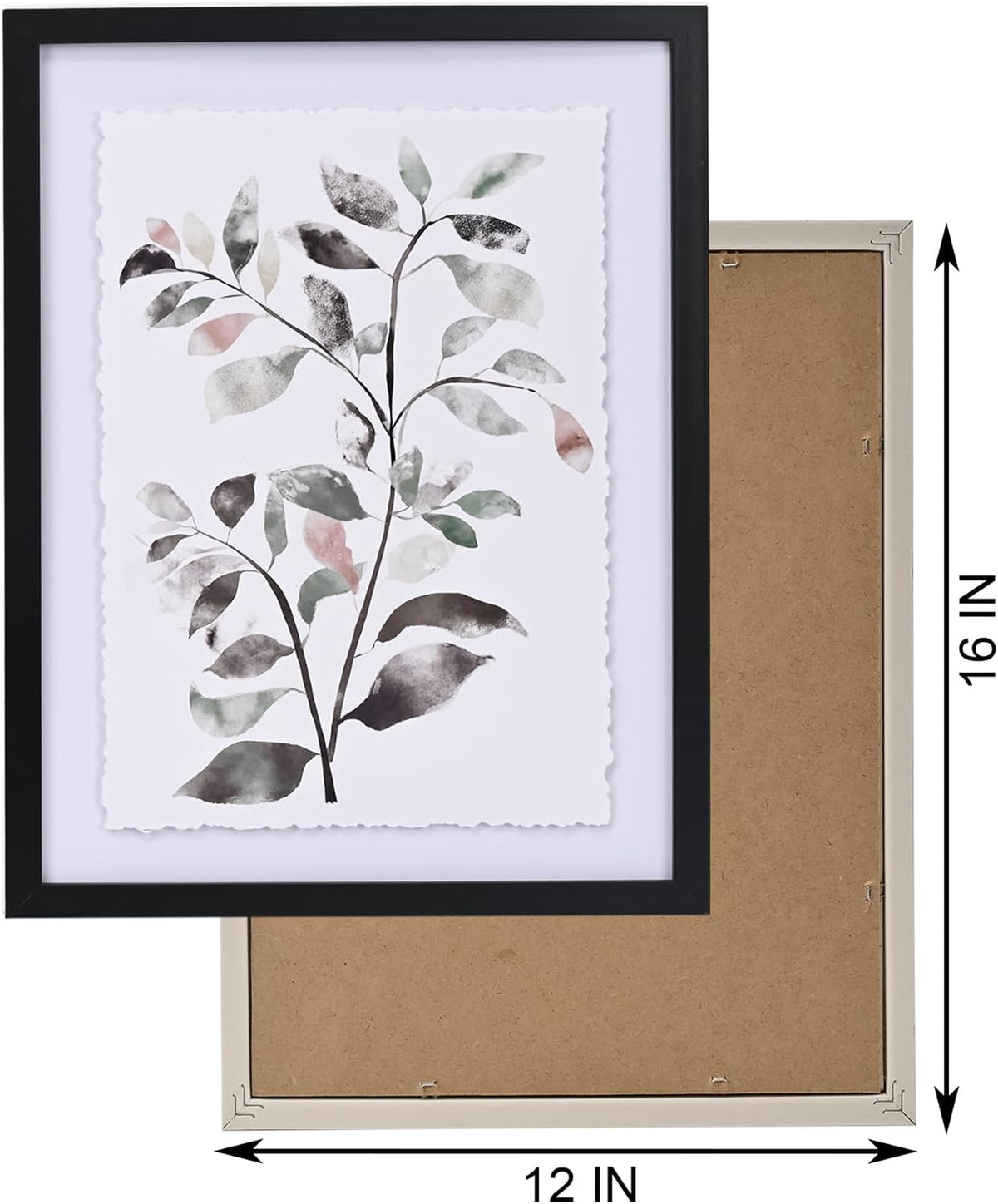 Framed Floral Botanical Leaf Wall Art Set