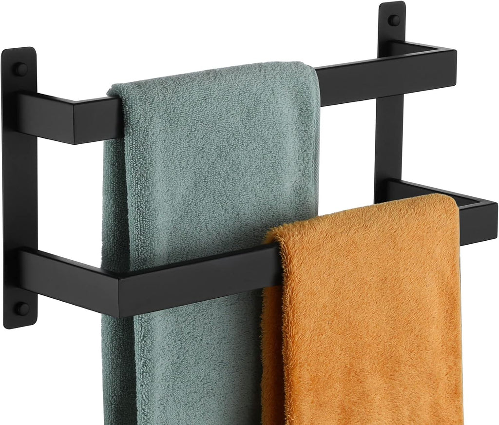 Black Stainless Steel Wall‑Mounted Ladder Towel Rack
