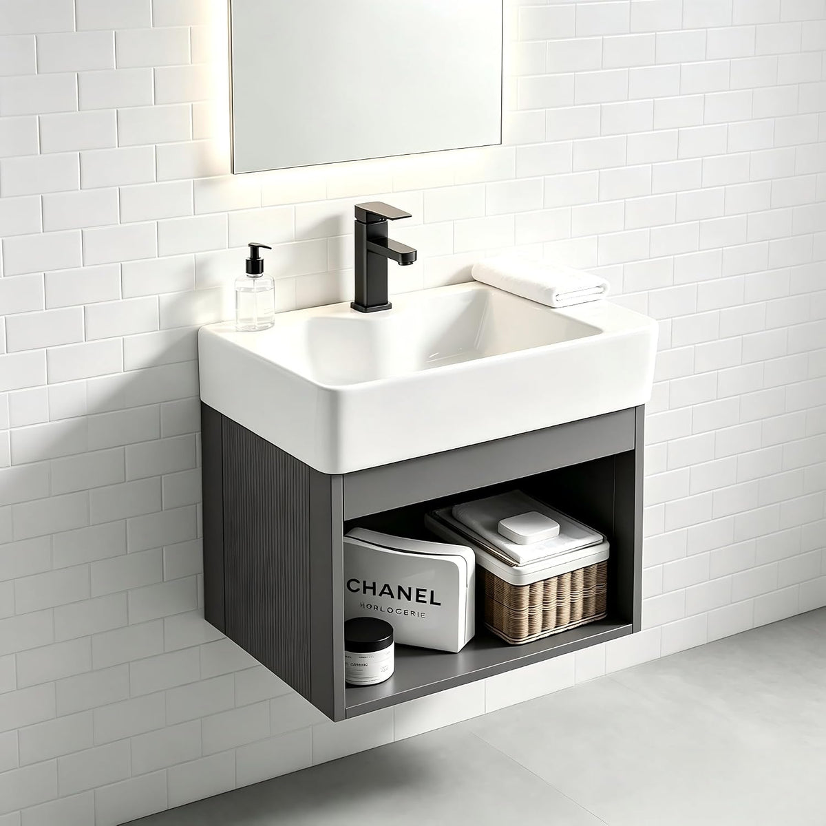 Wall‑Mounted Compact Bathroom Vanity Cabinet