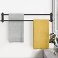 Black Stainless Steel Wall‑Mounted Double Towel Bar