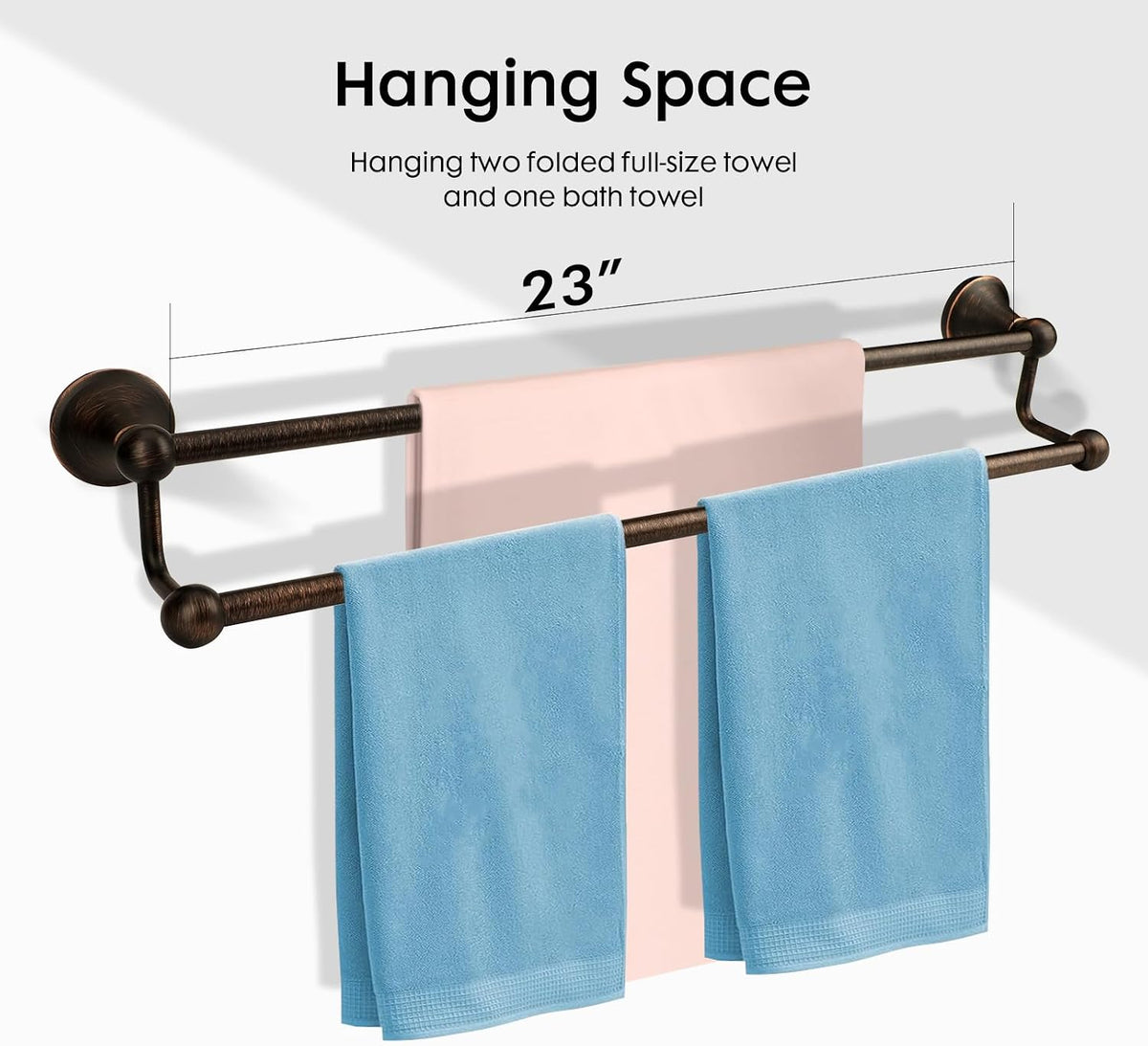 Bronze Wall‑Mounted Double Bathroom Towel Bar