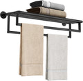 Black Stainless Steel Wall‑Mounted Towel Rack