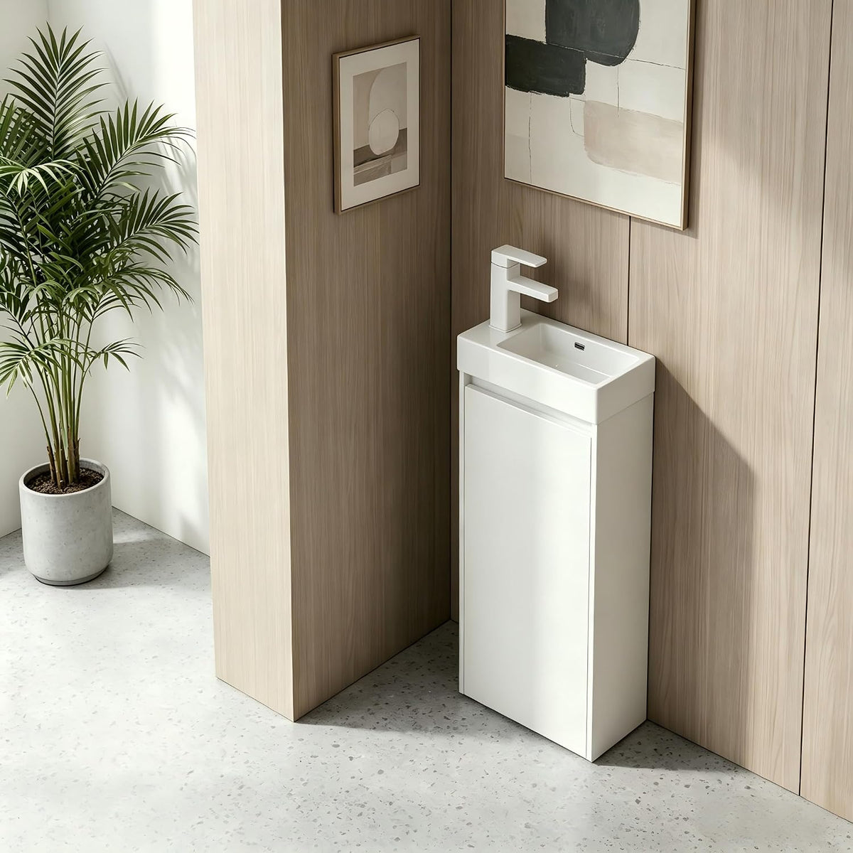 Freestanding Vanity With Integrated Ceramic Sink