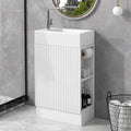 White Freestanding Vanity With Ceramic Sink Cabine