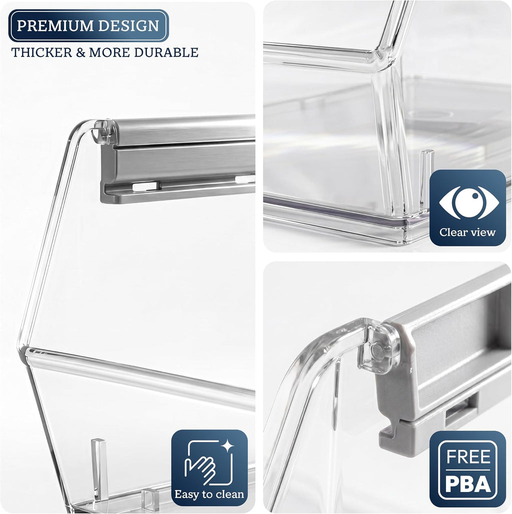 Clear Stackable Plastic Pantry Storage Bins
