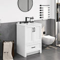 White Freestanding Vanity With Ceramic Sink Cabinet