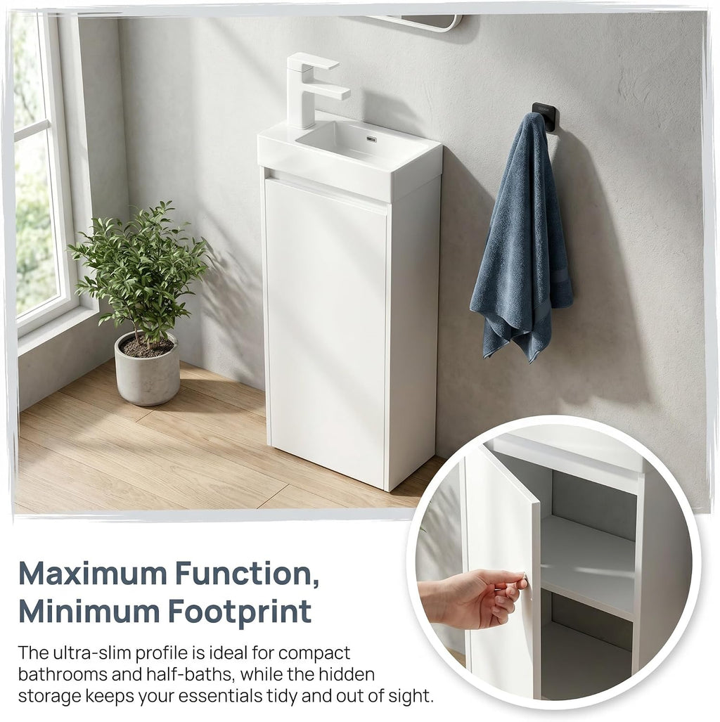 Freestanding Vanity With Integrated Ceramic Sink