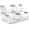 Clear Stackable Plastic Pantry Storage Bins
