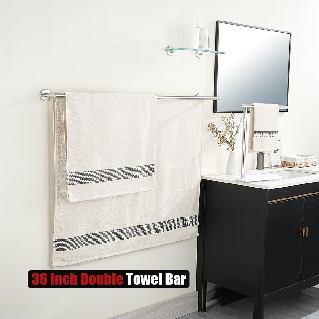 Stainless Steel Wall‑Mounted Double Towel Bar