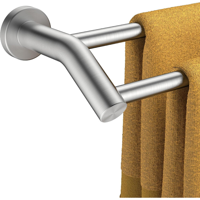 Brushed Nickel Stainless Steel Double Towel Bar